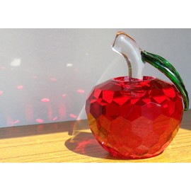 Crystal Glass Apple, Apple Figurine, Interior, Feng Shui, Sun Catcher, Miscellaneous Goods, 1.6 Inches (40 mm), 2.0 Inches (50 mm), 7 Colors