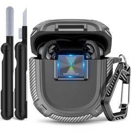 Sucure Lock Case for Bose Quietcomfort Ultra (2023) / Bose QC II (2022) Case Cover with Lock Clip & Cleaner Kit Pen, Impact Resistant Hard Shell Headphone Case with Men Women (Grey)