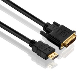 PureLink PI3000-020 HDMI auf Single Link DVI Verbindungskabel (2K FullHD (1080p), Ethernet), HDMI-A Stecker auf DVI-D Stecker (18+1), Zertifiziert, 2,00m, schwarz Kabel