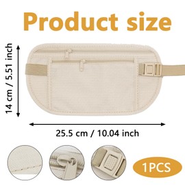 Secure Money Belt for Travel, 1 PCS Nylon Fanny Pack Hidden Bum Bag Blocking for Women Men, Adjustable Elastic Band, Suitable for Traveling, Running, Hiking, and Cycling.