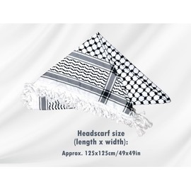 Anlising Scarf Arab Wrap with Tassel, Muslim Headscarf, Square Scarf, Head Neck Scarf, Muslim Turban, Arabic Tassel Scarf, for Muslim Ramadan Islamic Decorations, for Men and Woman (49.2x49.2Inches)