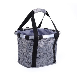 Pet Dog Bike Basket & Carrier Bag- Foldable Detachable Pet Travel Bicycle Basket - Small Animal Dog Cat Rabbit Bike Ride Basket Carrier (Gery)