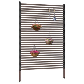 Twira Outdoor Privacy Screen 47" x 71", Extra Large Fence Screen for Outside, Trash Can Metal Privacy Panels, 4FT x 6FT Decorative Pipes and Slats Divider Fence Privacy for Backyard Patio Garden Brown