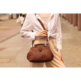 Gusti Shoulder Bag Leather Lilith Women and Men Vintage Leather Handbag Doctor Bag Brown, brown