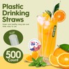 Delxo 500 Count Individually Wrapped Clear Plastic Straws - 10.25