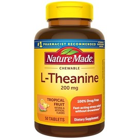 Nature Made L Teanina masticable 200 mg, 50 tabletas masticables