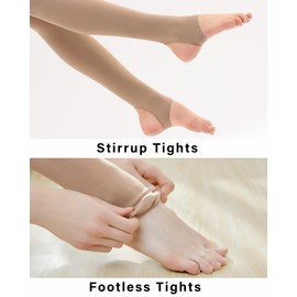 Stelle Girls Women Stirrup Tights Ultra Soft Dance Tights for Ballet, Gymnastics, School (Little Kid/Big Kid/Women)（Tan，4-6Years）