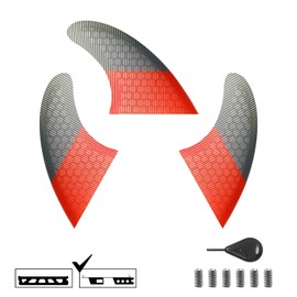 FGM Honeycomb Fiberglass Surfboard 3 Fins Set - Dual Tab Surf Fins for Shortboards, Paddleboards, and Longboards - Includes Installation Tools and Storage Bag
