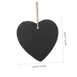 STOBOK 3pcs Heart Slate Label Mini Chalkboard Hanging Sign Slate Tags Plant Hanger Chalkboard Markers Chalkboard Signs Double Sided Chalkboard Tags Wedding Party Decorations