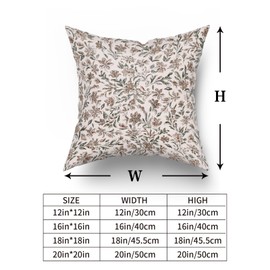 Giwawa Floral Pillow Covers 18x18 Inch Set of 2 Vintage Flower Decorative Throw Pillow Cases Boho Cushion Covers Rustic Decoration Farmhouse Sofa Couch Bed Decor