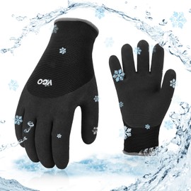 Vgo... Thermal Winter Work Gloves Palm Latex for Freezer Gardening Digger Warehouse Delivery in Cold Weather, 1 pair