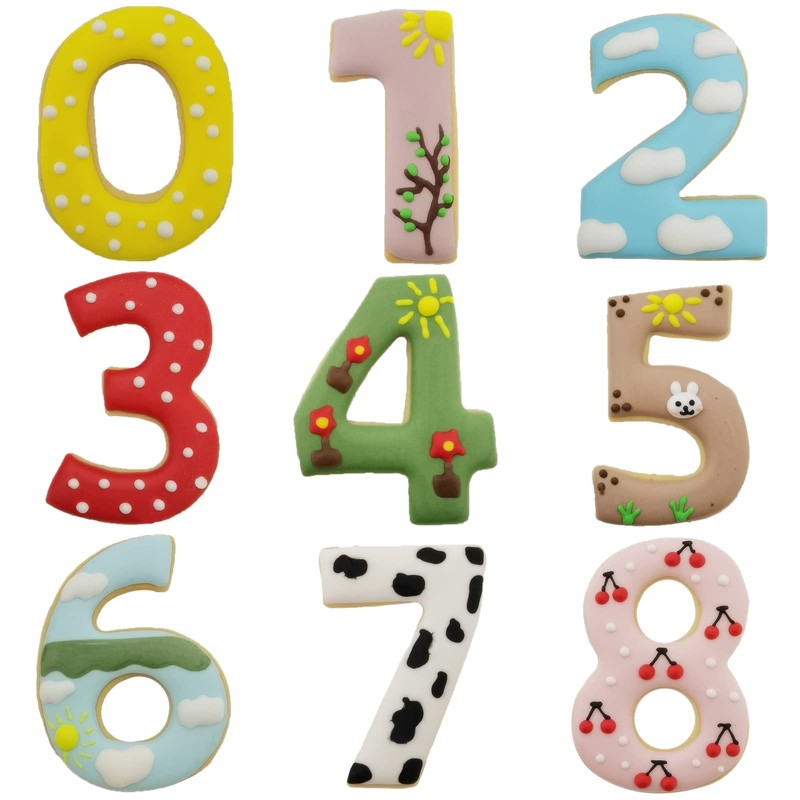 4 Inches Large Size Number Shaped Cookie Cutters Set of