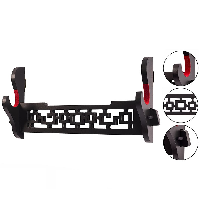 FOXSMZZ Sword Holder Wall Mount Velvet Padded Samurai Sword Stand