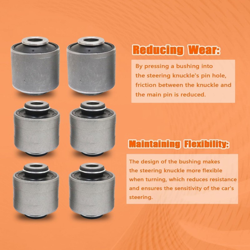 XQSMWF 6PCS Suspension Knuckle Bush Kit 5090072AD 5090095AC Compatible with