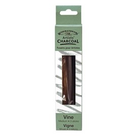 Winsor & Newton Artist Vine - Varillas de carbón (tamaño mediano, negro, caja de 3 palos)