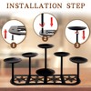 Fireplace Candelabra Candle Holder Matte Black Metal Candleholder with 6
