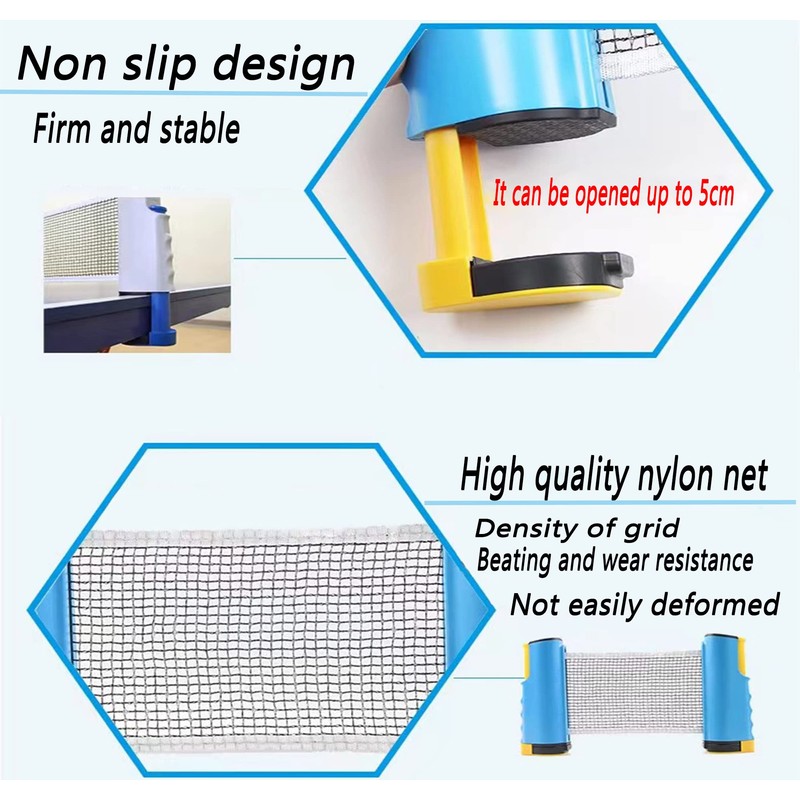 Fayvosiue Retractable Ping Pong Net, Portable Table Tennis Net Perfect