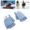 USB Heated Knitted Flap Gloves Half Finger 5V Winter Heating