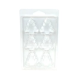 LiveMoor Wax Melt Clamshells/Packaging - Packs of 10 (6 Cavity Large Christmas Tree Clamshell (LM-018))