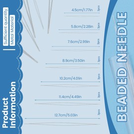 ZXIIXZ 21 Pcs Beading Needles, 7 Sizes Big Eye Beading Needles, Stainless Steel Opening Beading Needles with Needle Bottle for Necklaces Friendship Bracelets DIY Making