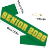 10Pcs Senior 2026 Sashes Green Satin with Gold Glitter Letters