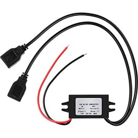 Weewooday DC Converter Voltage 12V to 5V 3A 15W DC Buck Converter Module, DC to DC Reduced Voltage Regulator Converter Car Power Converter Adapter with Dual USB Output Power Adapter