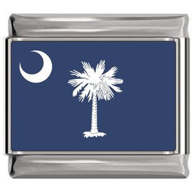 State of South Carolina Photo Flag Italian Charm