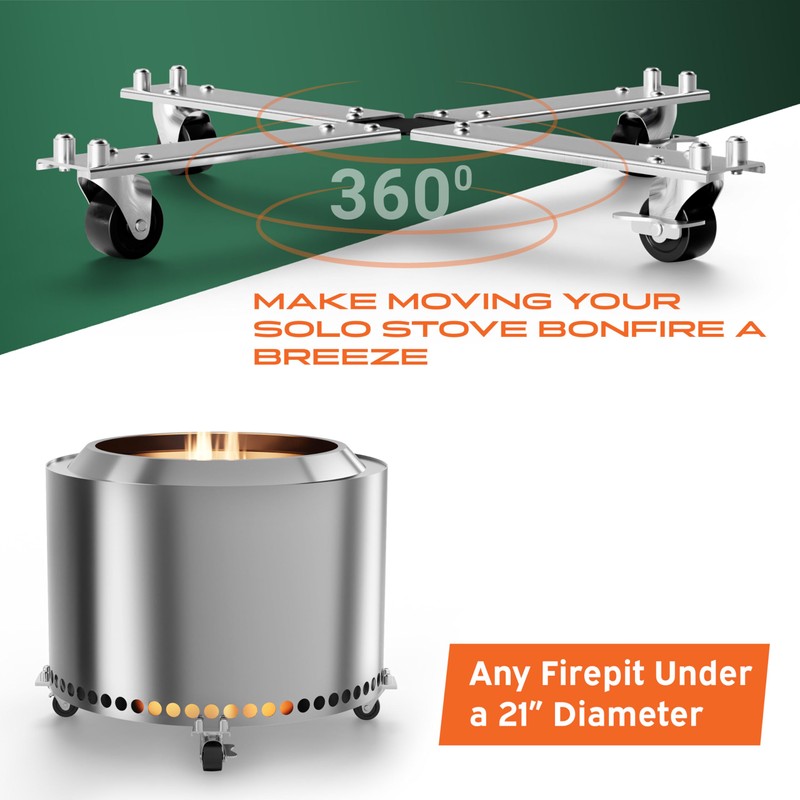 Hickory Summit Rolling Solo Stove Bonfire Stand – 21" Fire