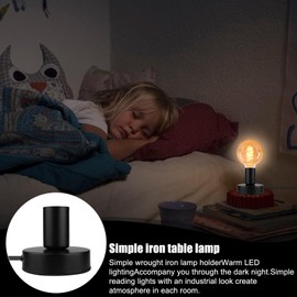 Desk Lamp Lamp Holder E27 with Cable Switch: Vintage Table Lamp Industrial Desk Lamp E27 Socket with Plug for Home Lighting Decor, Cafe Bar Decor, Black (Without Lamp)