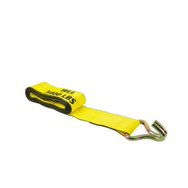 Mytee Products Ratchet Tie-Down Straps with Wire Hook, 4" x 30' Yellow Ratchet Strap | 16,200 Lbs Breaking Strength | Heavy Duty TieDown Ratchet Straps for Flatbed, Truck, Trailers Pickup