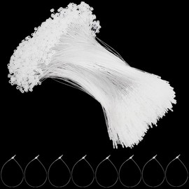 CABODYALS 2000Pcs 7 Inch Snap Lock Pin Security Plastic Tags Fastener Hang Tag Price Clear Ring Loops Transparent Adjustable Safety Tags Ties for Retail Store Clothing Price Tag DIY Accessory Supply