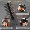 DUAIU 3Pcs Hair Styling Comb Set for Men, with Barber