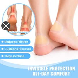 50-Pack Hydrocolloid Blister Plasters for Feet, Waterproof Blister Pads, Second Skin Squares, Blister Cushions for Prevention and Recovery, Heel and Toe Protection