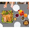 Laroder 3 Pcs Black and White Checkered Tablecloth Plastic Checkered
