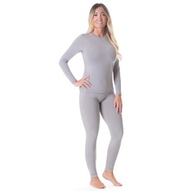 Rocky Thermal Underwear for Women (Long Johns Thermals Set) Shirt & Pants, Base Layer with Leggings/Bottoms Ski/Extreme Cold, Standard Weight (Heather Grey - Large)
