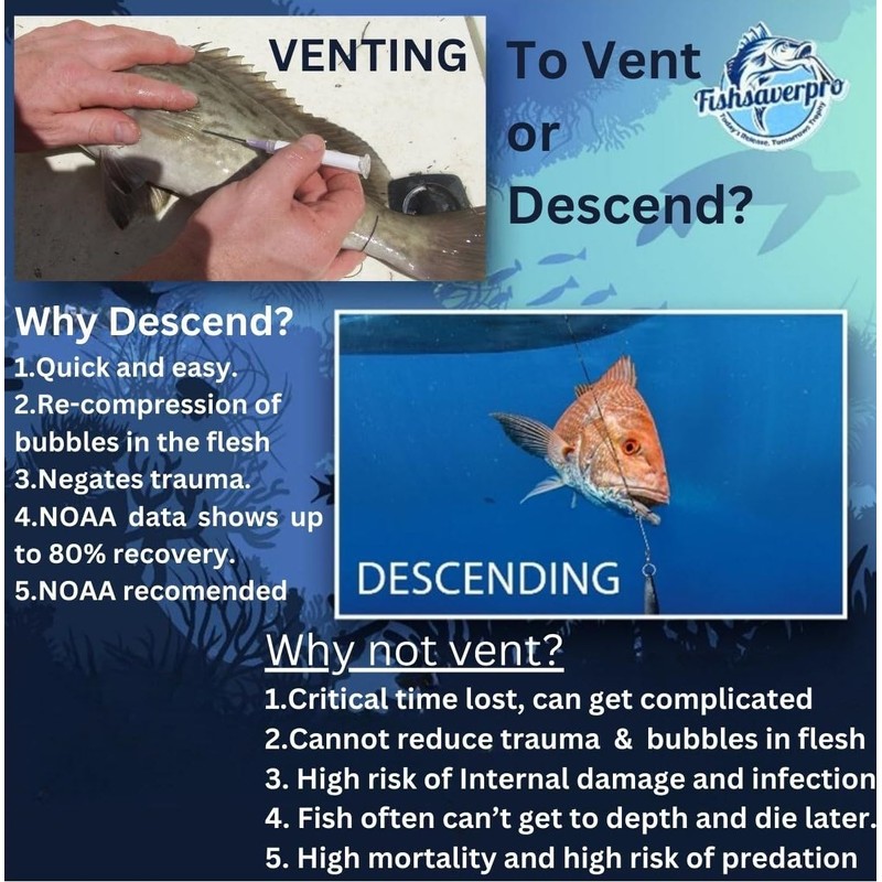 Fishsaverpro 2 Pack Fish Release Weight Descending Device - Compact