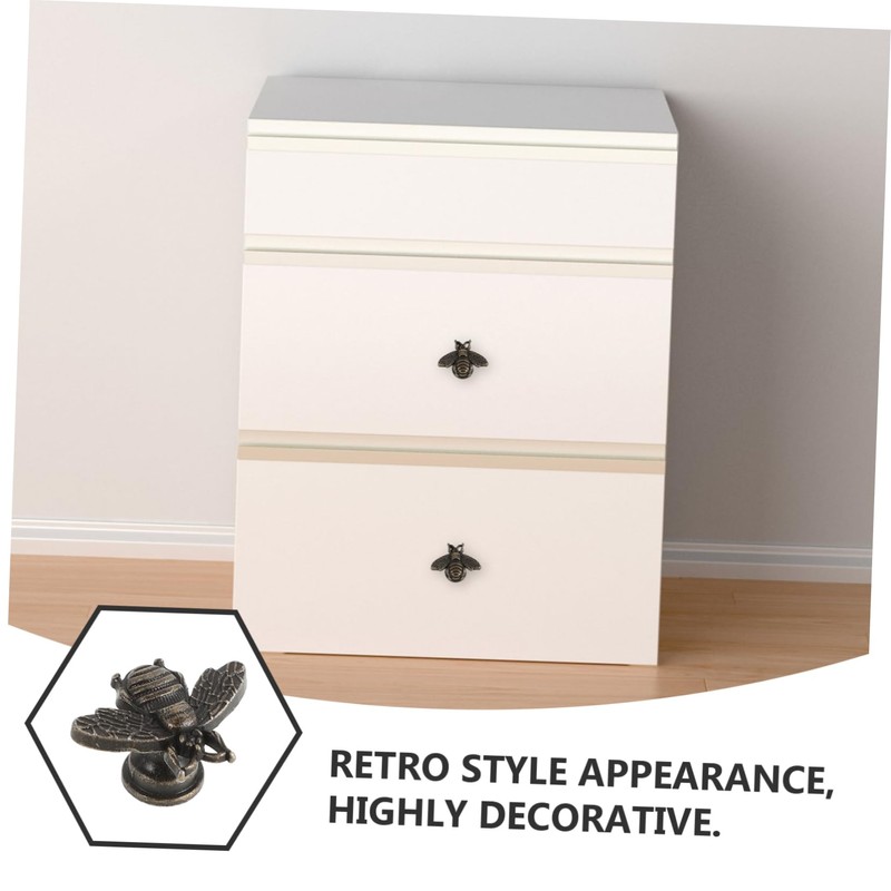 DOITOOL 10Pcs Vintage Bee Cabinet Knobs Small Decorative Drawer Pulls
