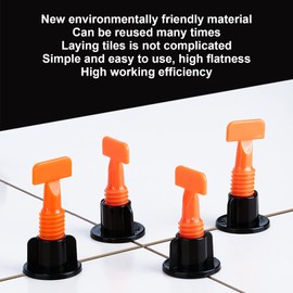 402Pcs Tile Leveler Set Reusable Tiles Leveling System Kit with Cross Clip Wrench for Floor Professional Tile Leveling System Kit Achieve Perfectly Aligned Tiles Easily