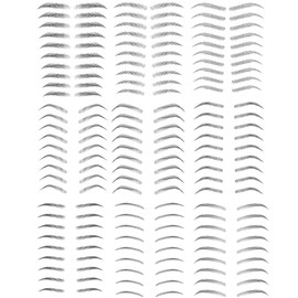Yesallwas 9 Sheets 4D Hair-like Black Eyebrow Tattoo Sticker False Eyebrows Long Lasting Waterproof Makeup Eye Brow Stickers