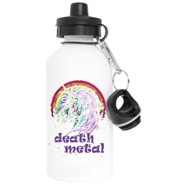 Vendax Zombie Unicorn Death Metal Aluminium Weiß Wasserflasche Mit Schraubverschluss White Water Bottle With Screw Cap