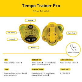FINIS Tempo Trainer Pro Audible Metronome Pacing Device , Yellow/Blk, Small