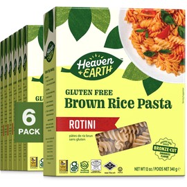 Heaven & Earth Brown Rice Pasta, Gluten Free Rotini, 12oz (6 Pack) | Whole Grain | Gluten Free Pasta | Amazing Texure - Tastes Like Regular Pasta