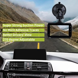 EVIMARLEN 6-in-1 Car Mount for Dash Cam & GPS - 270° Rotation, Strong Suction Cup, Universal Fit for Windshield/Dashboard - Anti-Slip & Shockproof Holder