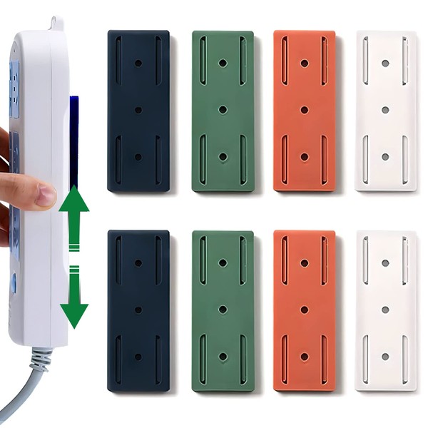 Brelet 8 St1ck Selbstklebender Stanzfreier Sockelhalter, Steckdosenleiste Halterung Power Strip