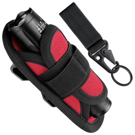 IronSeals 360° Rotatable Clip LED Flashlight Torch Holder Stretchable Adjustable Flashlight Torch Holster Holder Belt Case Pouch