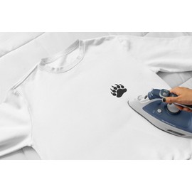 10 Mini Bear Paw Claws Iron On Decals, Grizzly Bear Animal Heat Transfers, School Spirit Decal, 1x1 Inch (Purple Glitter)