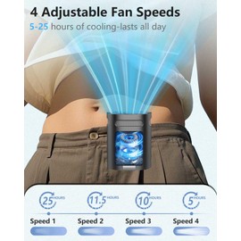 Portable Waist Fan Rechargeable Quiet-Small Light Weight Personal Fans Battery Operated Ac,Cool Clip Fan Under Shirt Clothes Waistband Belt Buckle Pant Pocket for Construction Worker Blue Collar Men