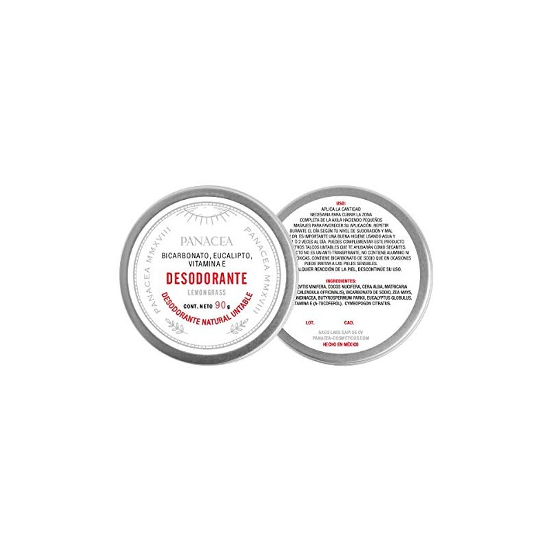 Desodorante natural de LEMONGRASS, untable de potente acción. Libre de