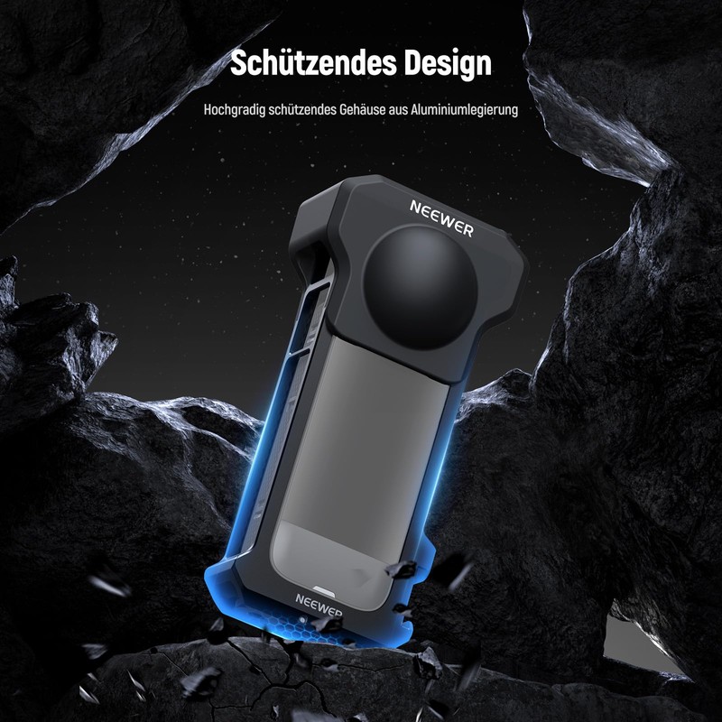 NEEWER X4 Action Camera Cage Case with Folding Fingers Compatible