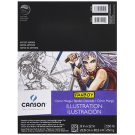 Canson Artist Series Comic Manga Illustration Pad, 9" x 12", Fold-over Cover, 20 Sheets (100510882)